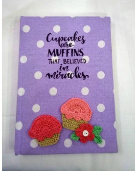 Diary with Crochet Embellished Cupcakes